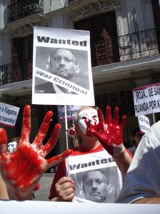 Spanish protest against the presence of Paul Kagame in Spain back in 2010.