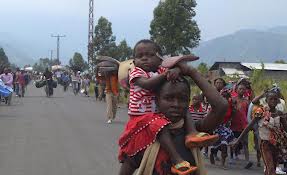 Congolese populations fleeing fighting in Goma area.